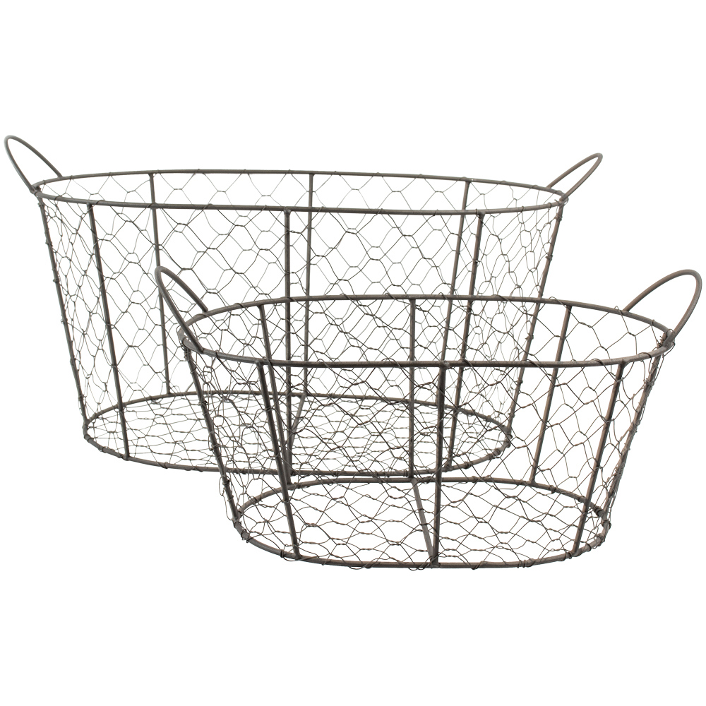 Grand Wire Mesh Oval Basket Large